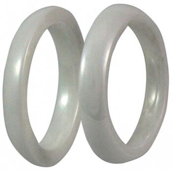 Paire d'anneaux de prise extérieur en céramique blanche de 3 mm 2