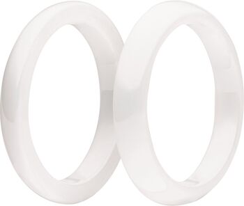 Paire d'anneaux de prise extérieur en céramique blanche de 3 mm 1