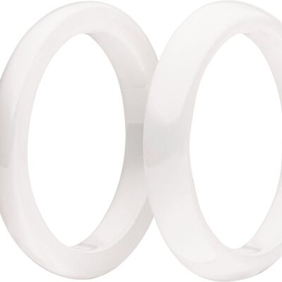 Plug ring pair outside 3mm white ceramic