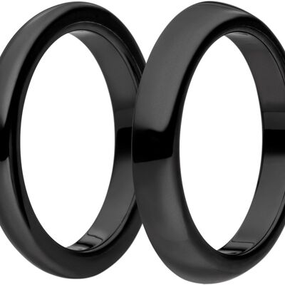 Plug ring pair outside 3mm black ceramic