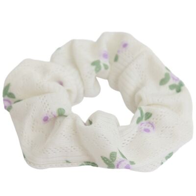 Scrunchie embroidered lilly