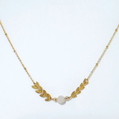 Noémie Halskette aus weißen Perlen und Gold
