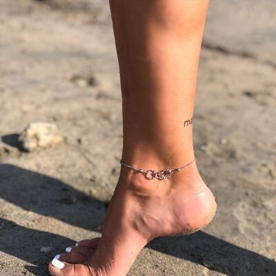 Triple Discs Sterling Silver Anklet, Beach Anklet, Silver Chain Anklet, Silver Anklet, Summer Anklet, Gift for Her, Made in Greece.