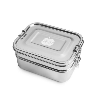 Brotzeit double-decker lunch box snack box made of stainless steel
