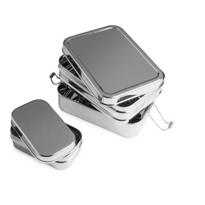 Brotzeit lunch boxes 3in1 three-in-one lunch box snack box made of stainless steel 100% BPA free close tightly