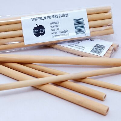 Pajitas Brotzeit de bambú Juego de 5 pajitas sin plástico