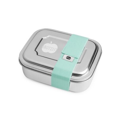 Brotzeit TWO boîtes à lunch boîte à lunch boîte à collation avec subdivisions en acier inoxydable 100% sans BPA - uni menthe