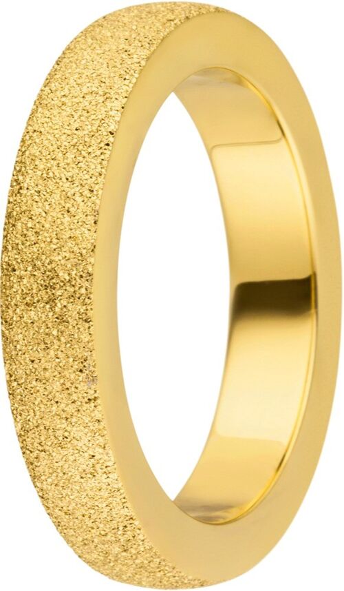 Steckring innen 4mm bombiert diamantiert gold