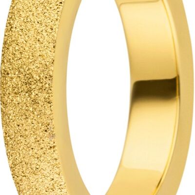 Plug-in ring inside 4mm cambered diamond-cut gold