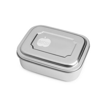 Brotzeit TWO boîtes à lunch boîte à lunch boîte à collation avec subdivisions en acier inoxydable 100% sans BPA rayures colorées rouge bleu 5