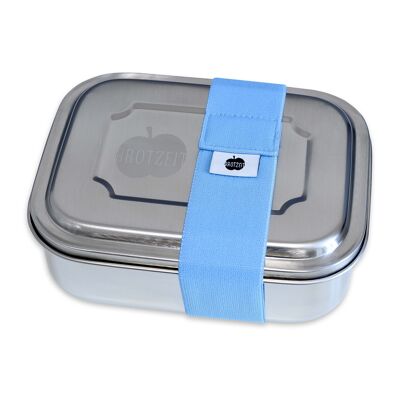 Brotzeit ZWEIER boîtes à lunch boîte à lunch boîte à collations avec subdivisions en acier inoxydable 100% sans BPA - uni bleu clair