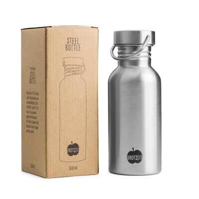 Brotzeit drinking bottle made of stainless steel, plastic-free, BPA-free in 3 sizes - 500ml