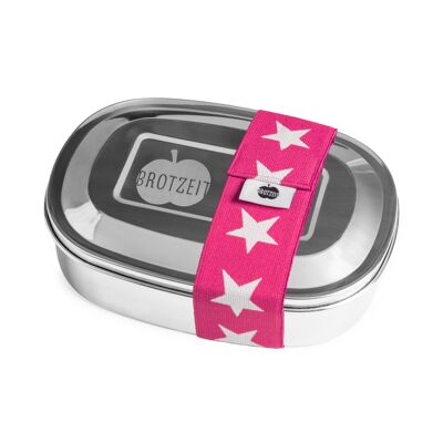 Brotzeit MAGIC lunch box lunch box snack box con suddivisione estraibile in acciaio inox stelle rosa