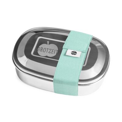 Brotzeit MAGIC lunch box lunch box snack box con suddivisione amovibile in acciaio inox uni menta