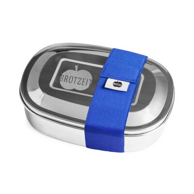 Brotzeit MAGIC Lunchboxen Brotdose Jausenbox mit herausnehmbarer Unterteilung aus Edelstahl- uni blau