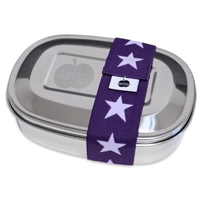 Brotzeit MAGIC Lunchboxen Brotdose Jausenbox mit herausnehmbarer Unterteilung aus Edelstahl- Sterne lila