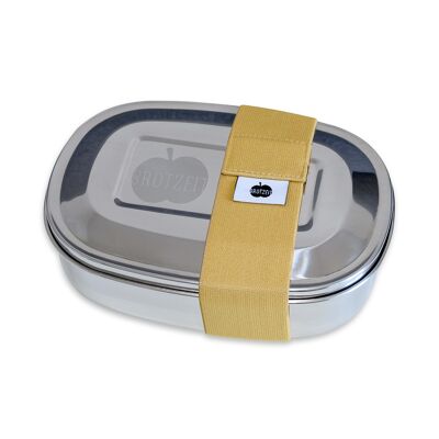 Brotzeit MAGIC Lunchboxen Brotdose Jausenbox mit herausnehmbarer Unterteilung aus Edelstahl- uni beige