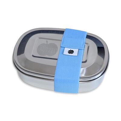 Brotzeit MAGIC Lunchboxen Brotdose Jausenbox mit herausnehmbarer Unterteilung aus Edelstahl- uni hellblau