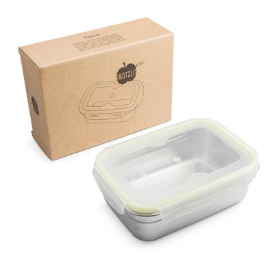 Brotzeit klick lunch box made of stainless steel, 100% BPA-free, tightly sealable - 1500ml