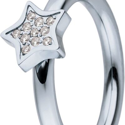 Insert ring inside round profile star with stones