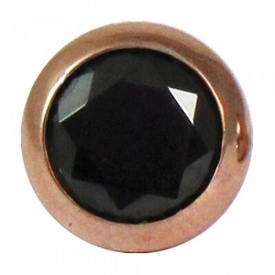 Fijación para anillo enchufable circonita 7mm acero rosa negro