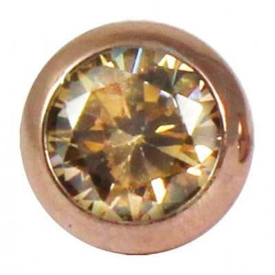 Aufsatz für Steckring Zirkonia 7mm rosé Stahl champagner