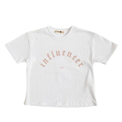 Camiseta Never - Blanco/Rosa