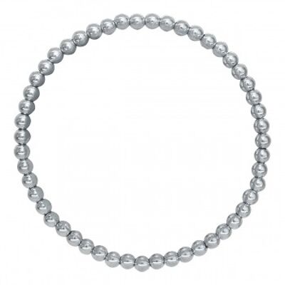 Bracelet boule acier inoxydable argenté