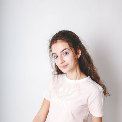 Camiseta Nora - Rosa / Blanco