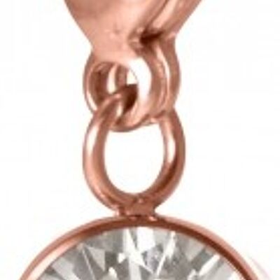 Charm Cosmopolitan with a solitaire - stainless steel rosé