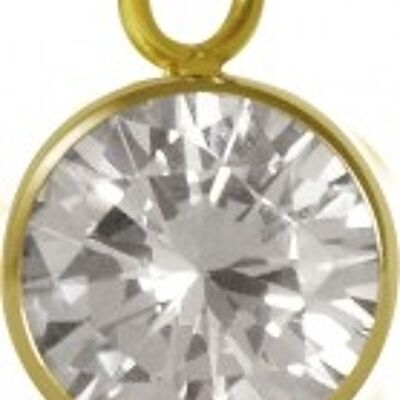 Charm Cosmopolitan with a solitaire - stainless steel gold