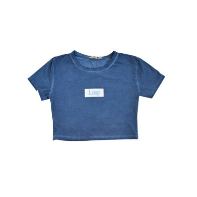 Camiseta Loop - Azul Índigo/Rosa
