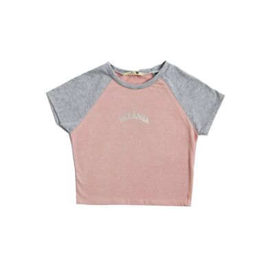 Camiseta Hilda - Rosa/Gris/Plata