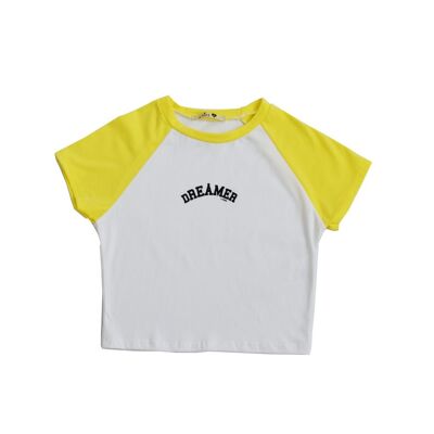 Camiseta Hilda - Blanco/Amarillo/Negro