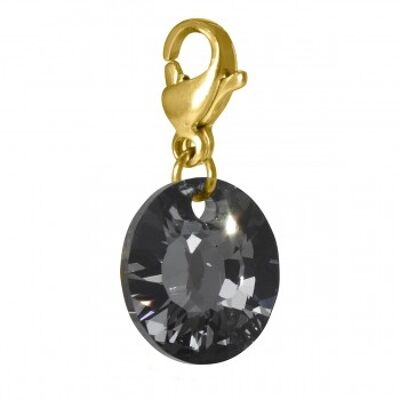Charm Cosmopolitan crystal gray stainless steel gold