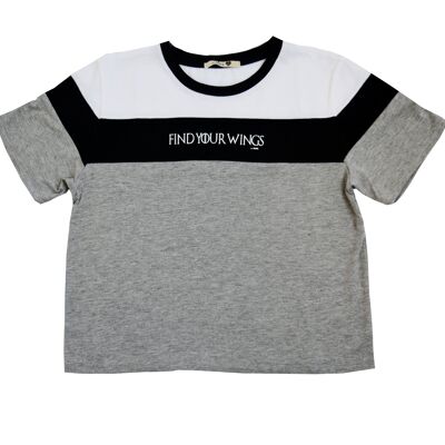 Camiseta Linda - Gris/Negro/Blanco