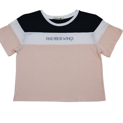 Camiseta Linda - Rosa/Marino/Blanco