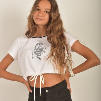 Camiseta Lisa - Blanco/Negro/Gris