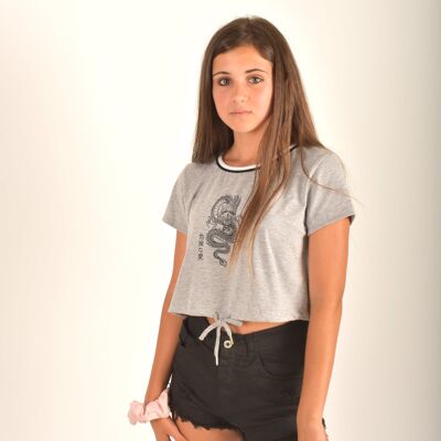 Camiseta Lisa - Gris/Negro/Blanco