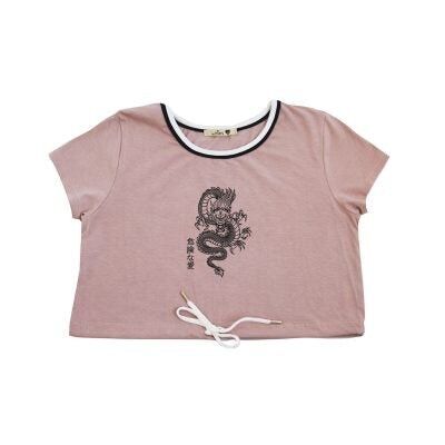 Camiseta Lisa - Rosa/Negro/Blanco