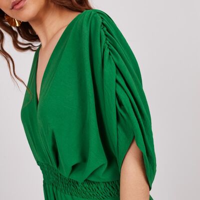Long Slit Dress - Green