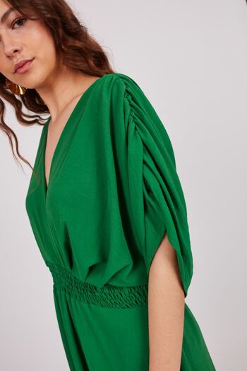 Robe longue fendue - Vert 1