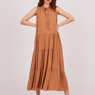 Flowing midi dress - Brown