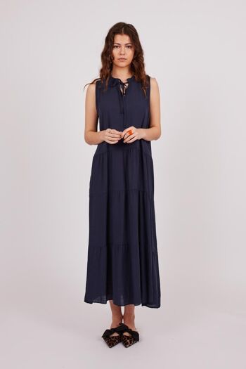 Robe midi fluide - Bleu Marine 1