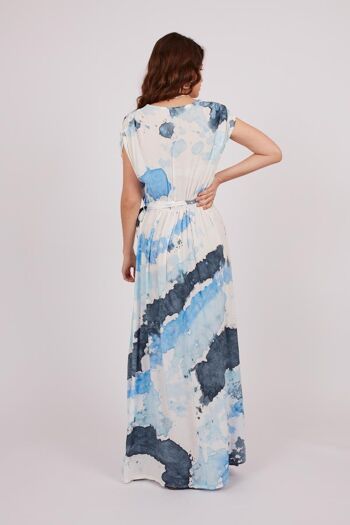 Robe longue tie&dye - Blanc, Bleu, Gris 3