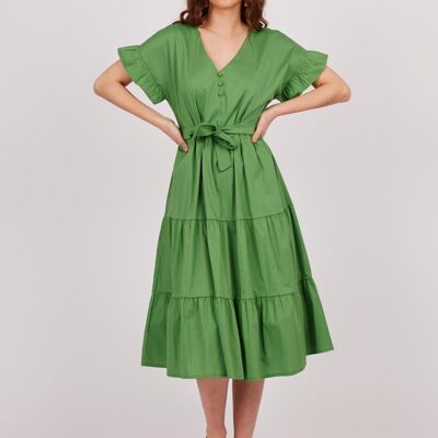 Vestido polelín paneles - Verde