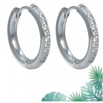 Creole Hawaii stainless steel round polished 20mm zirconia