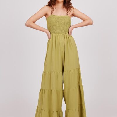 Tuta con dettaglio gioielli - Verde