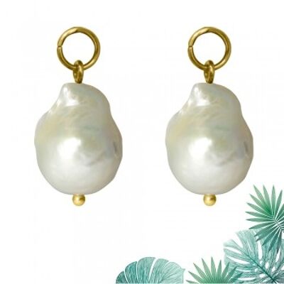 Appendiabiti Hawaii perla acciaio inossidabile oro