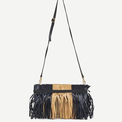 Clutch Apache Rafia - Black